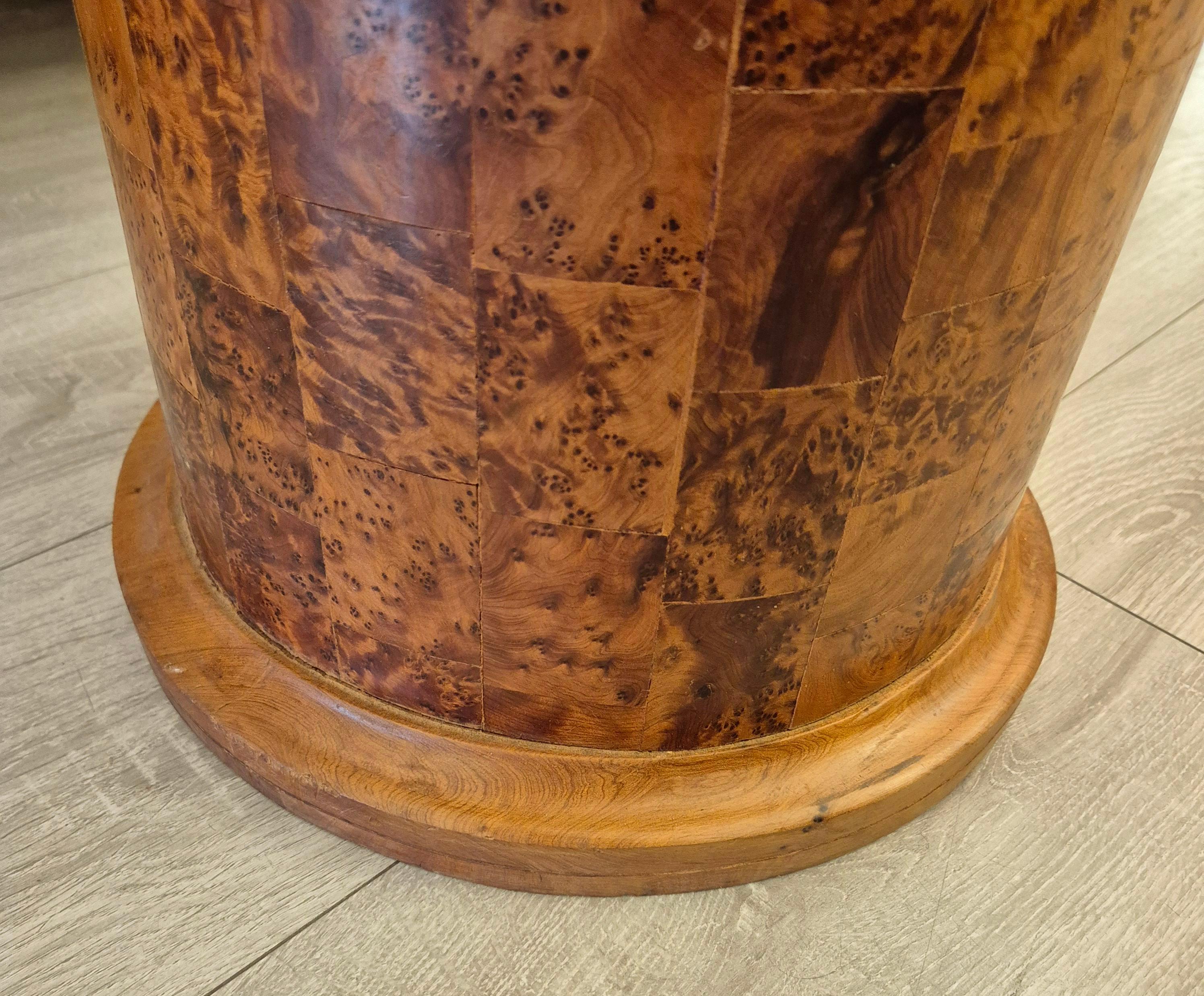 Gran columna Art Decó de madera de Amboyna, 1940 en Bueno estado para la venta en NICE, FR