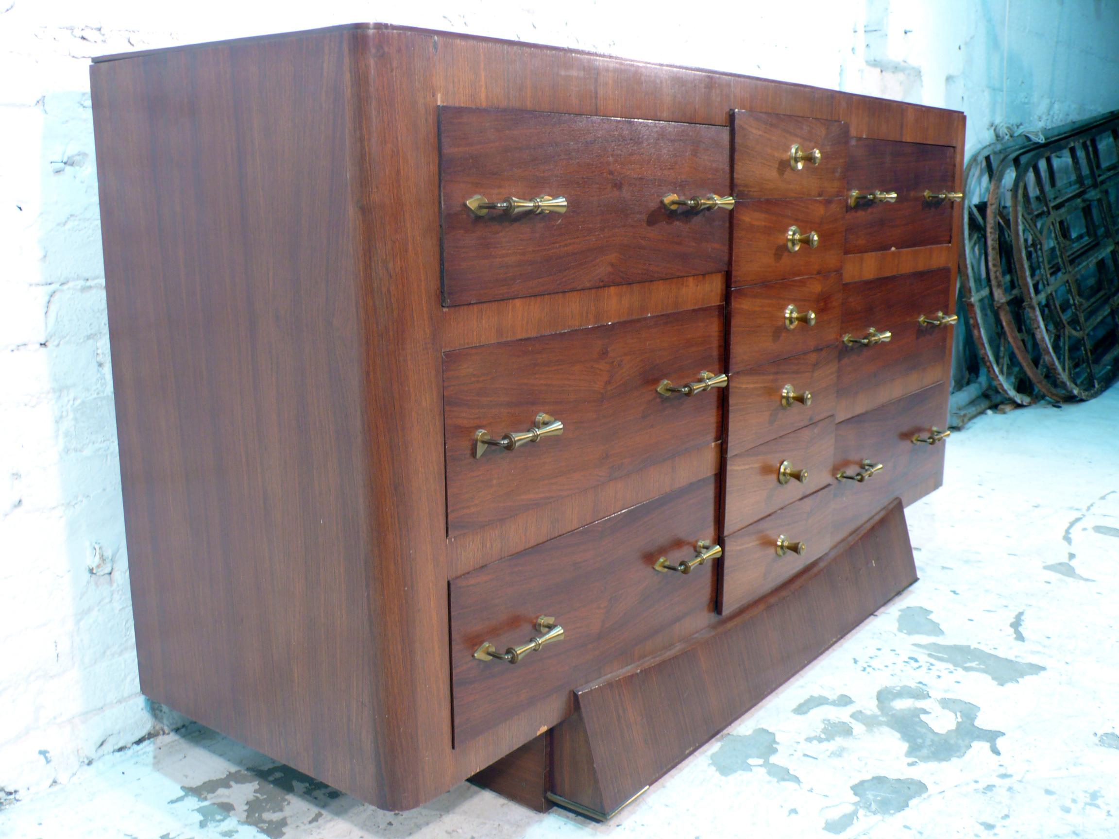 Large Art Déco Credenza / Chest of Drawers by Alfred Porteneuve For Sale 2