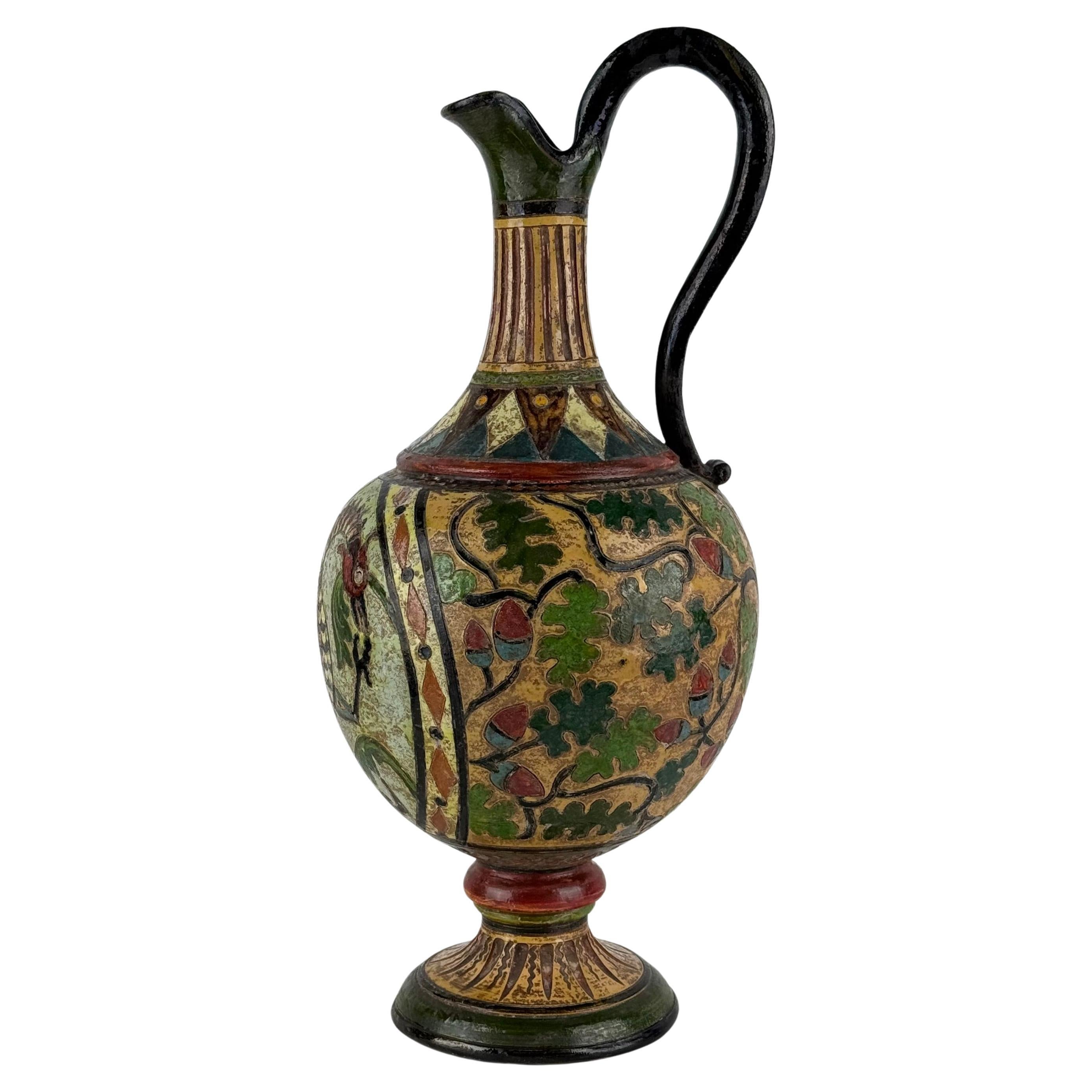 Large Art Decò Decorative Ceramic Jug, Montopoli d’Arno, Italy, 1920s