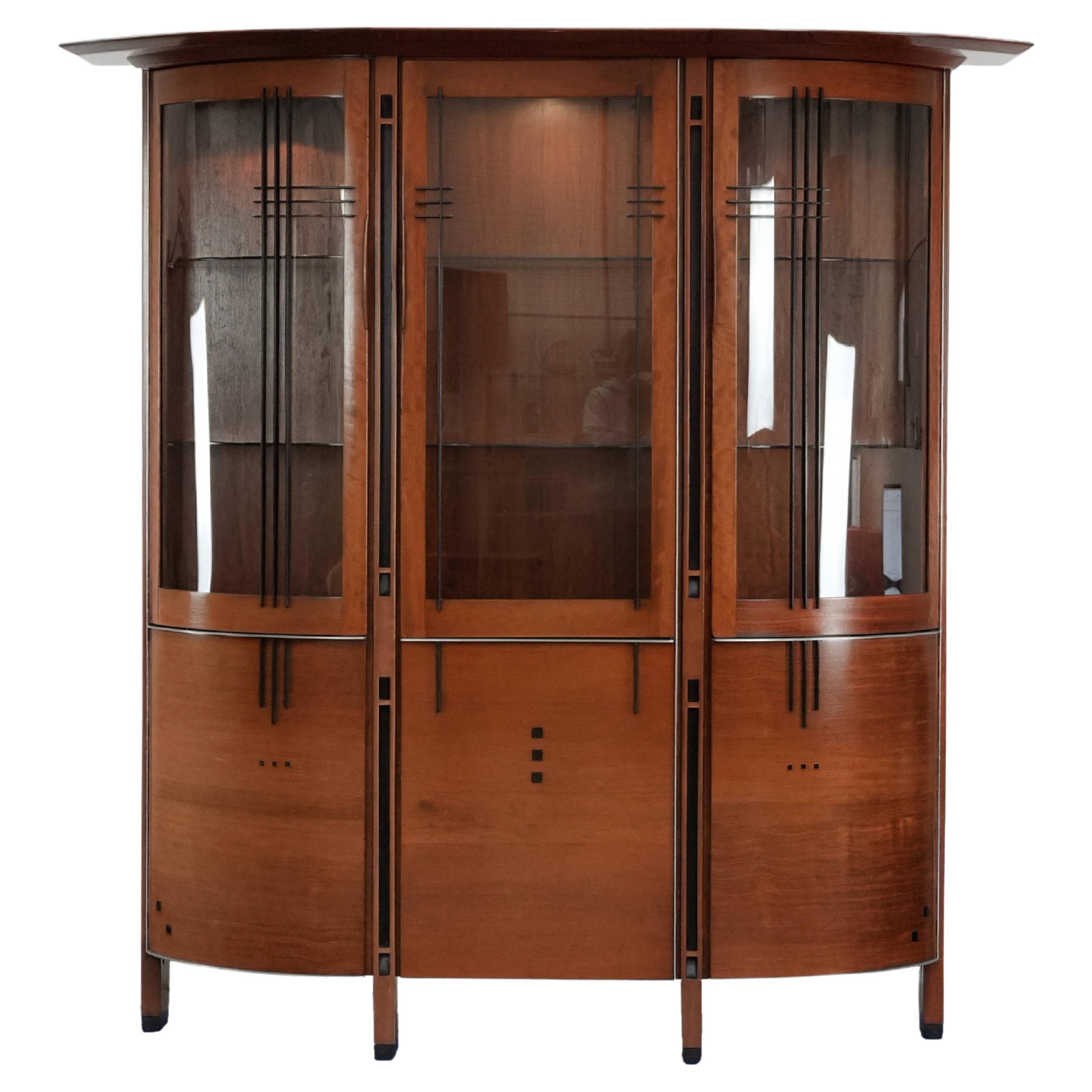 Large Art Deco design display / sideboard cabinet with luxury lighting For Sale