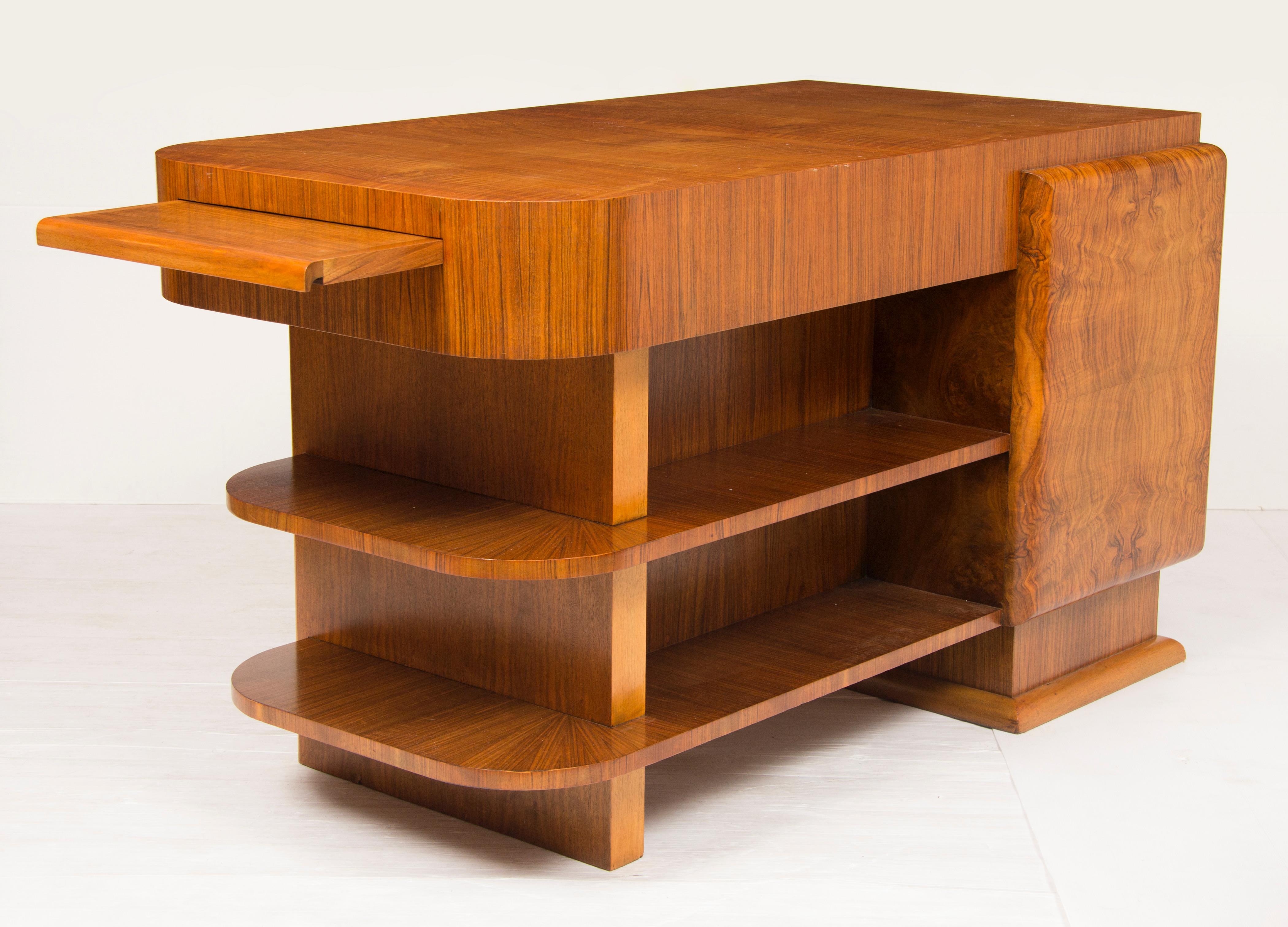 Large Art Deco Desk in Walnut 3