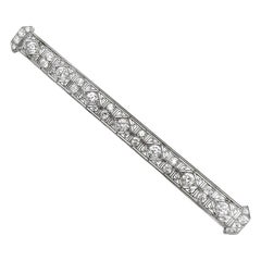 Large Art Deco Diamond Bar Brooch