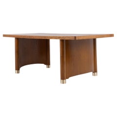 Vintage Large 'Art Deco' dining table/desk in patinated oak
