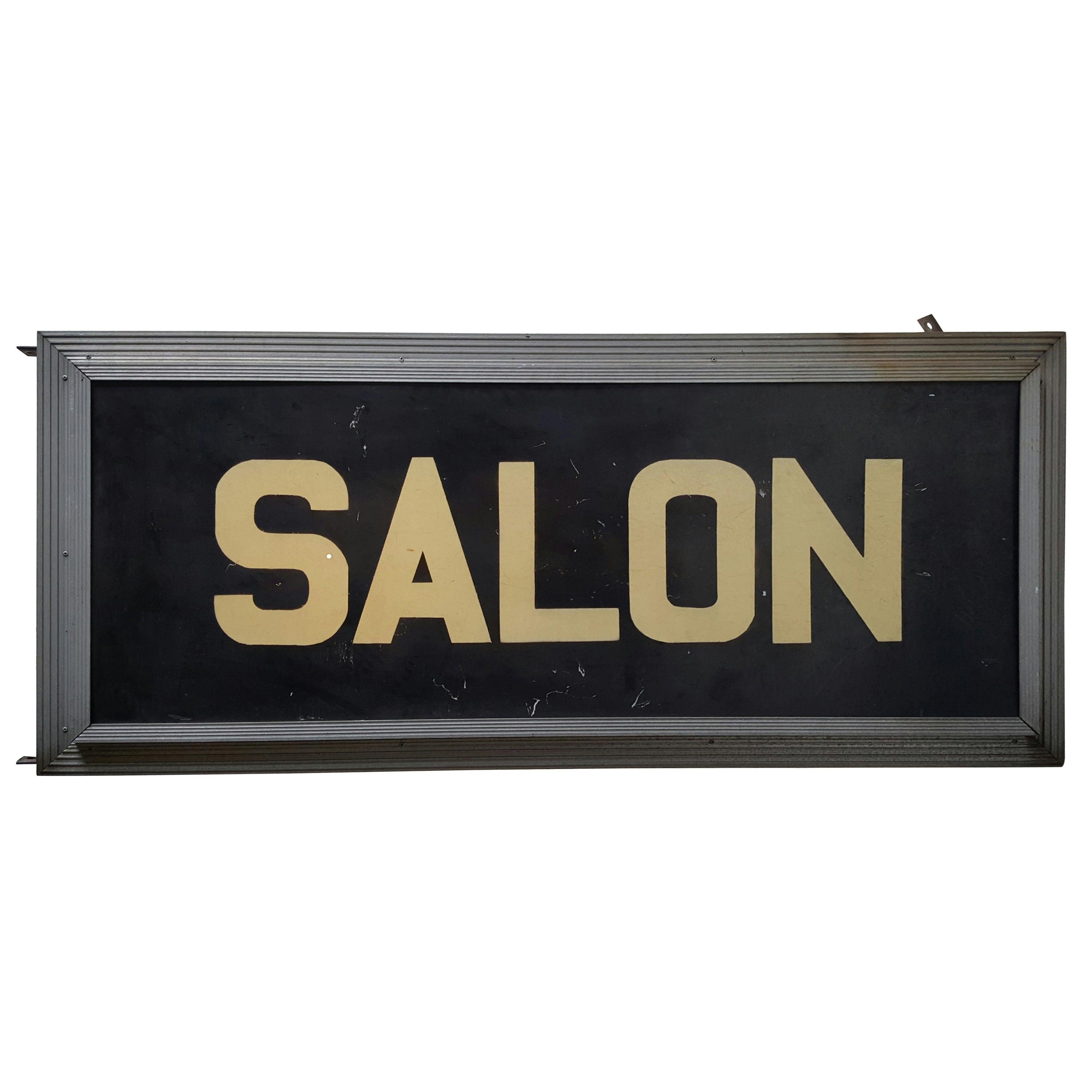 Large Art Deco Double-Sided Light Up "SALON" Sign