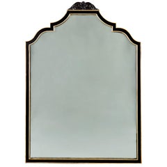 Large Art Deco Ebonized and Silver Gilt Mirror
