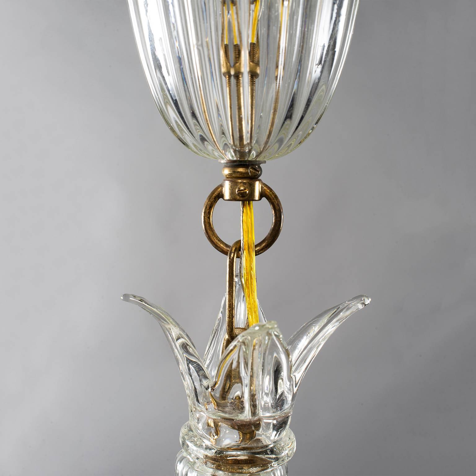 Italian Large Art Deco Era Murano Glass Lantern Attributed to Barovier and Toso