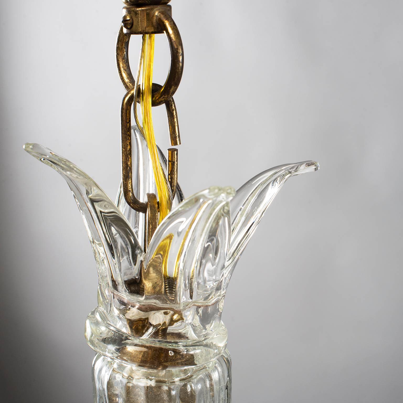 20th Century Large Art Deco Era Murano Glass Lantern Attributed to Barovier and Toso