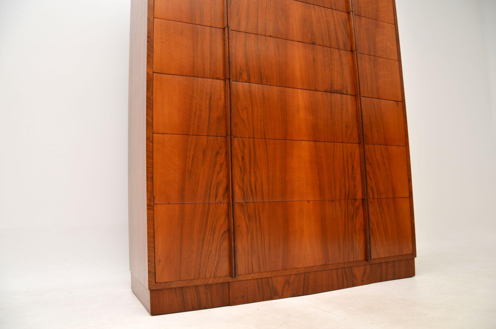 Large Art Deco Figured Walnut Chest of Drawers For Sale 7