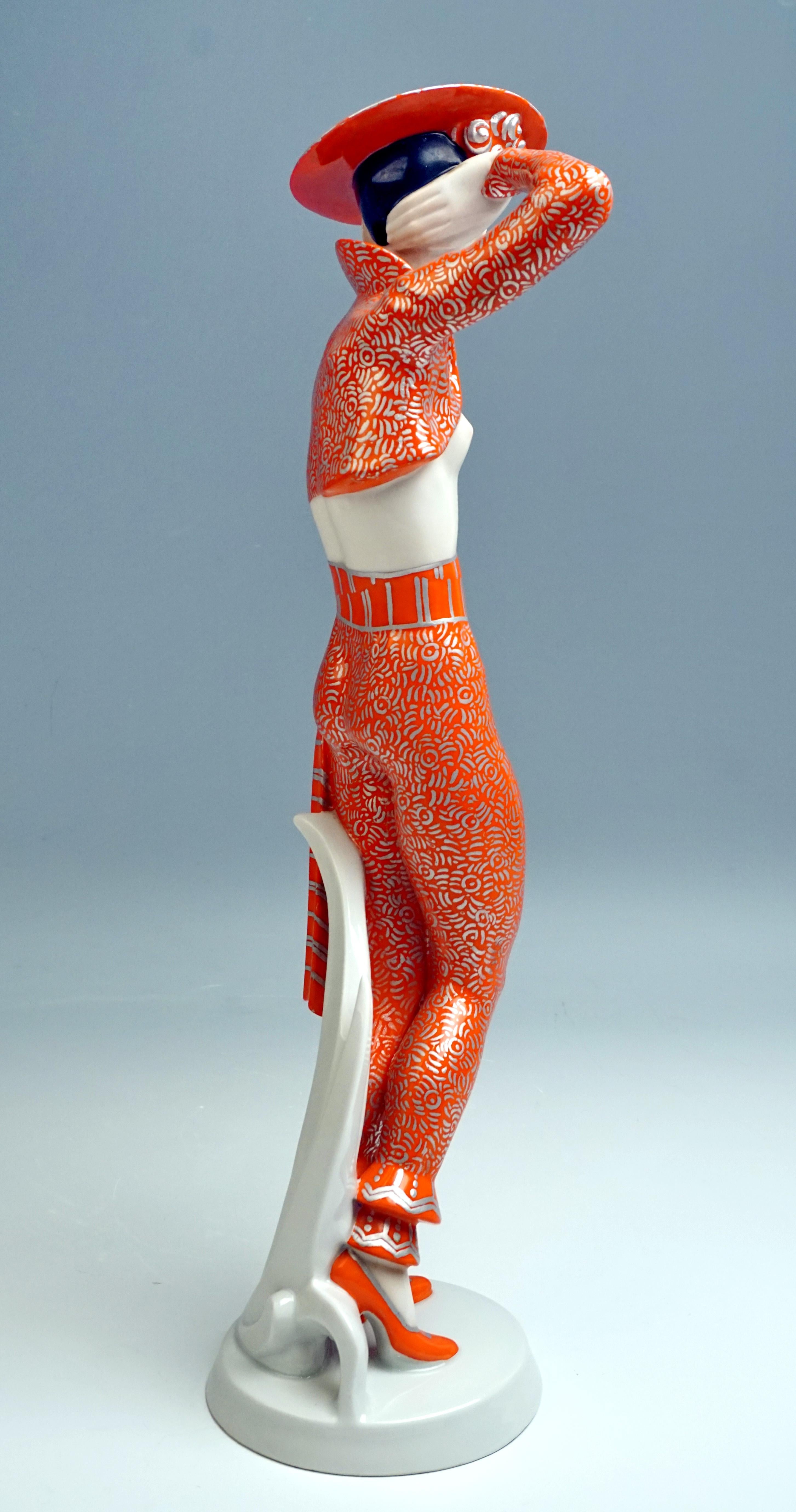 Hand-Painted Art Deco Figurine Spanish Lady Dancer 'Carmen' Rosenthal Germany height 15.94 in For Sale