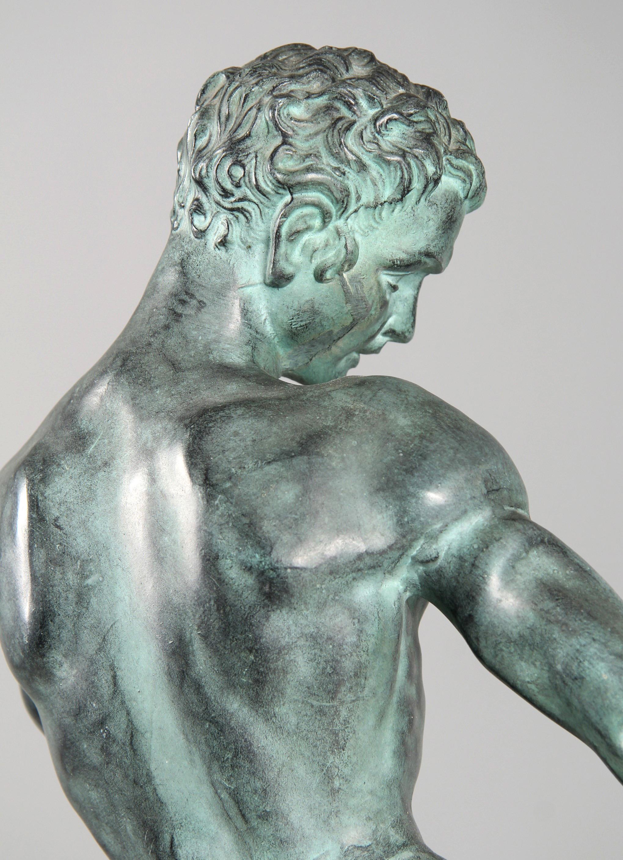 Large Art Deco Fisherman Sculpture In The Style Of Alexandre Ouline 2