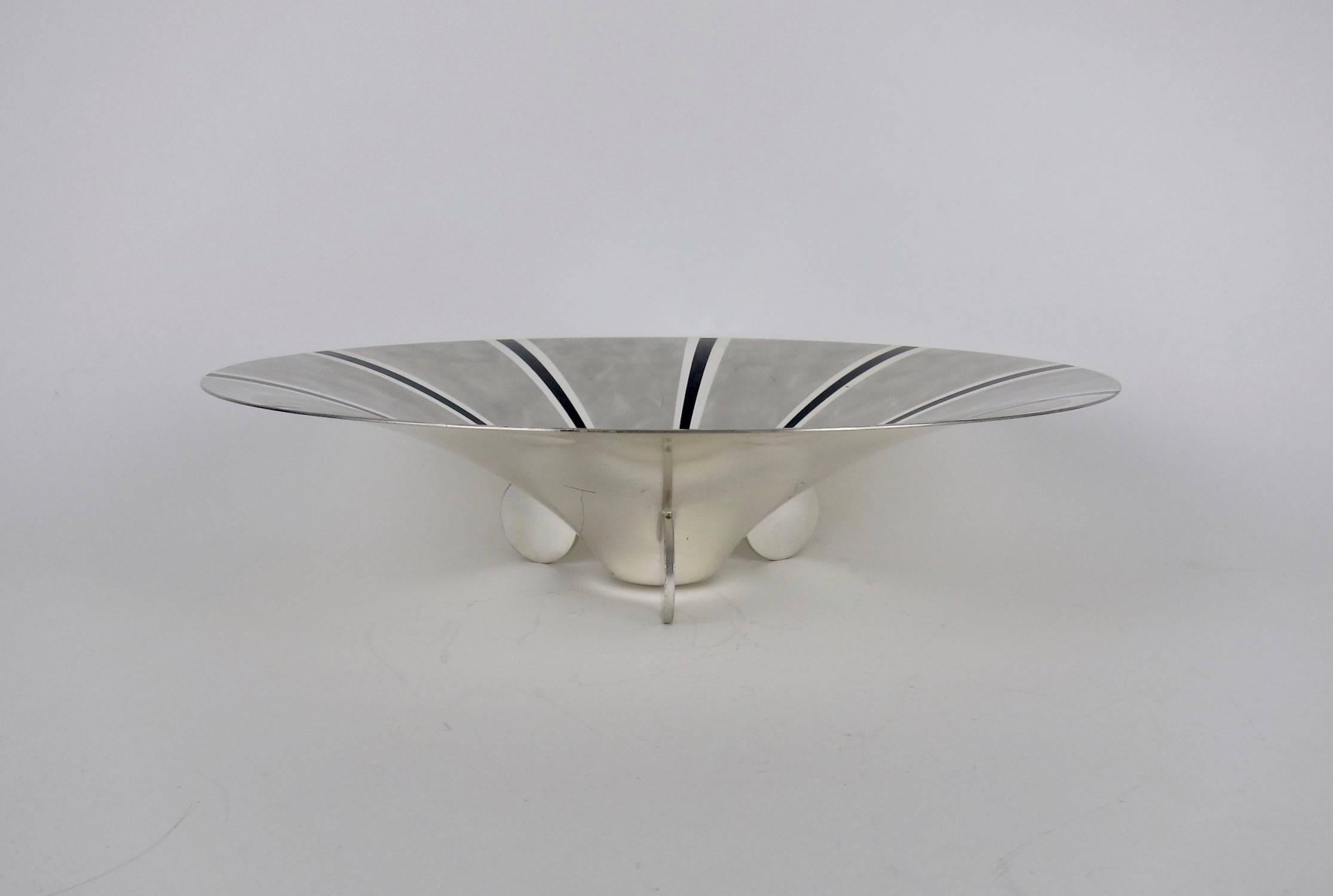Patinated Large WMF Art Deco Flaring Centerpiece Bowl