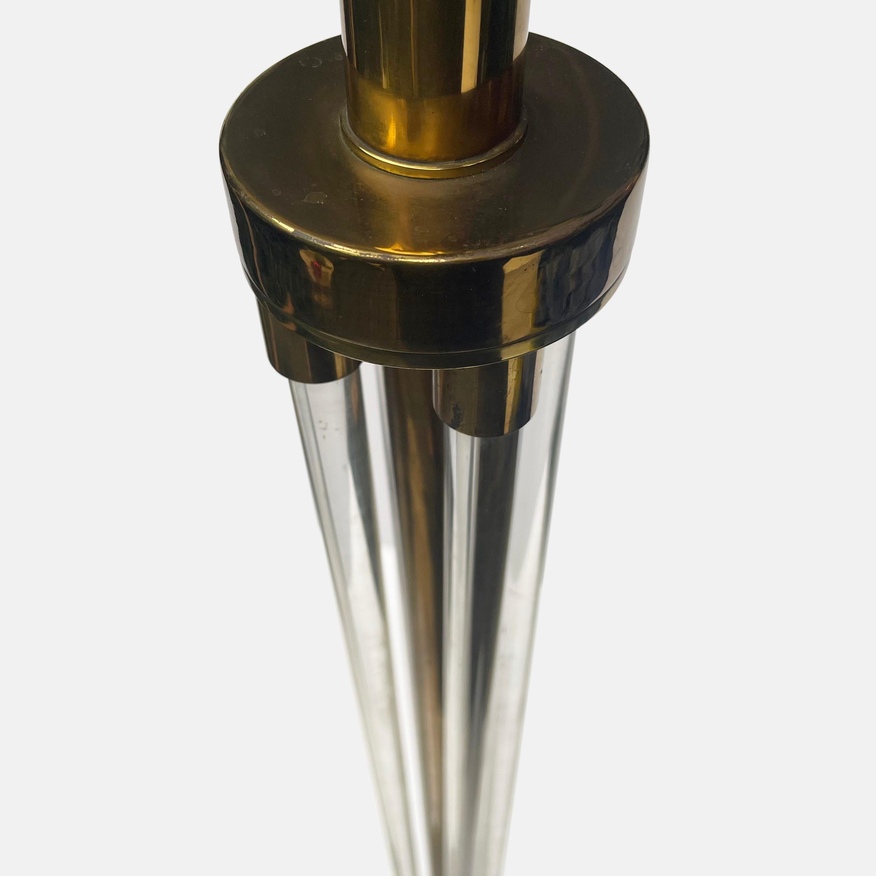 Brass Large Art Deco Floor Lamp in the Manner of Jacques Adnet For Sale