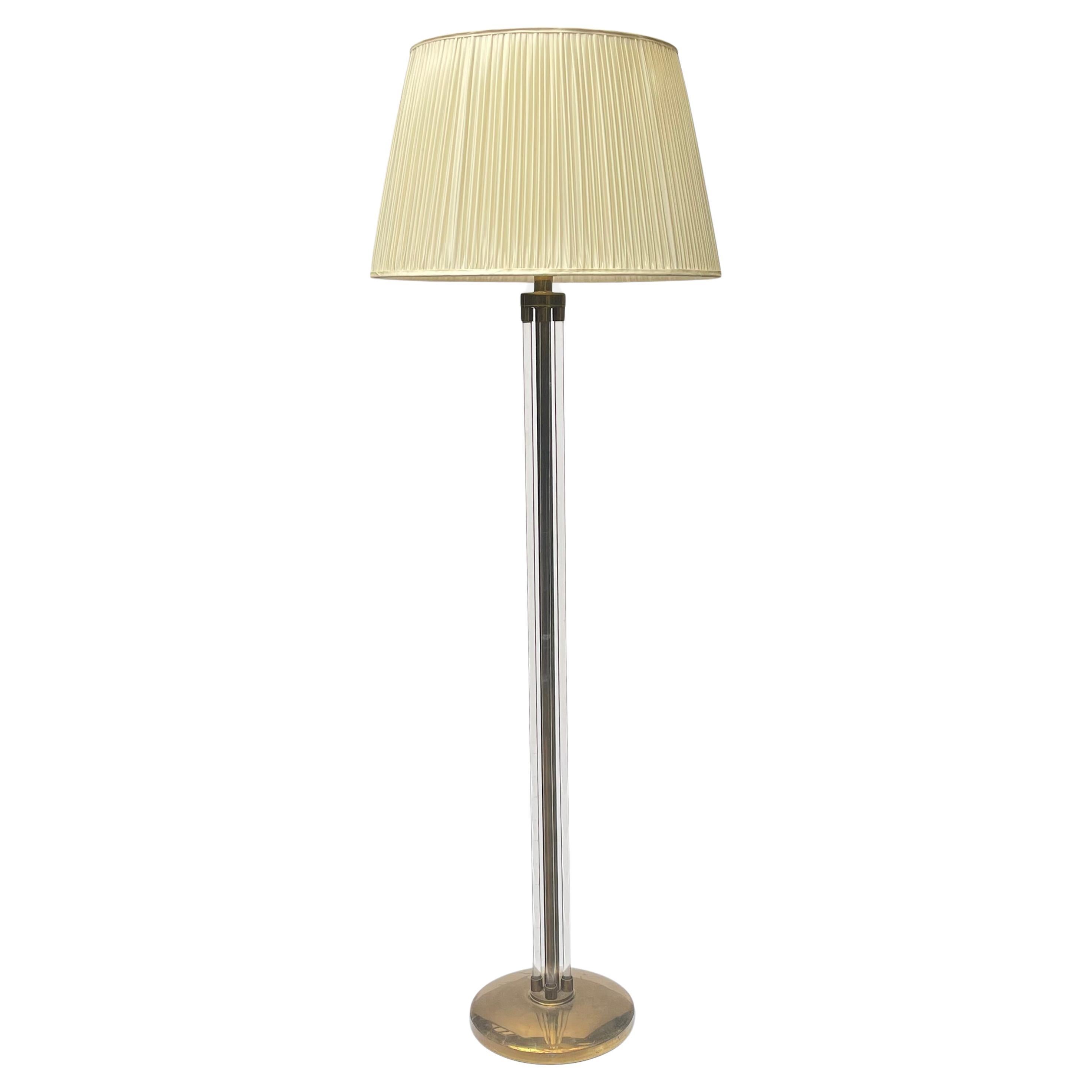 Large Art Deco Floor Lamp in the Manner of Jacques Adnet For Sale