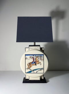 Grande lampada in ceramica francese Art Déco di Robert Lallemant