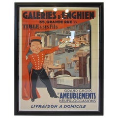 Vintage Large Art Deco French Furniture Store Poster by Affiches Kossuth Paris