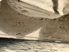 Large Art Deco French Woman with a Swan, France 1930:40s, Plaster with Patina