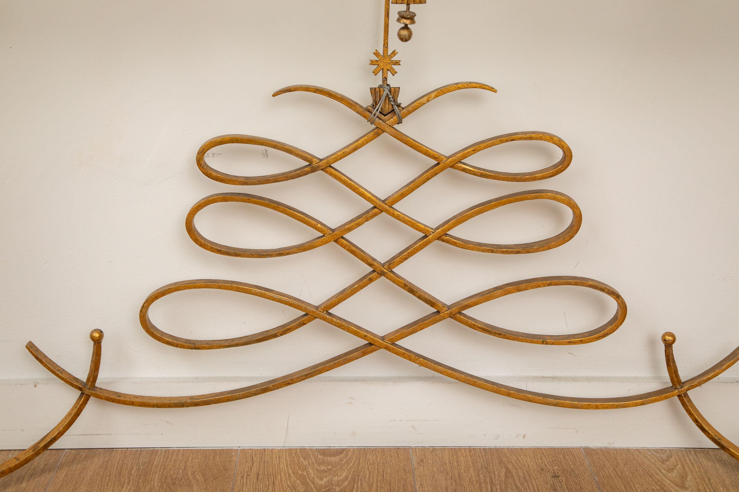 Large Art Deco Gilt Metal Console, France 1940's For Sale 4