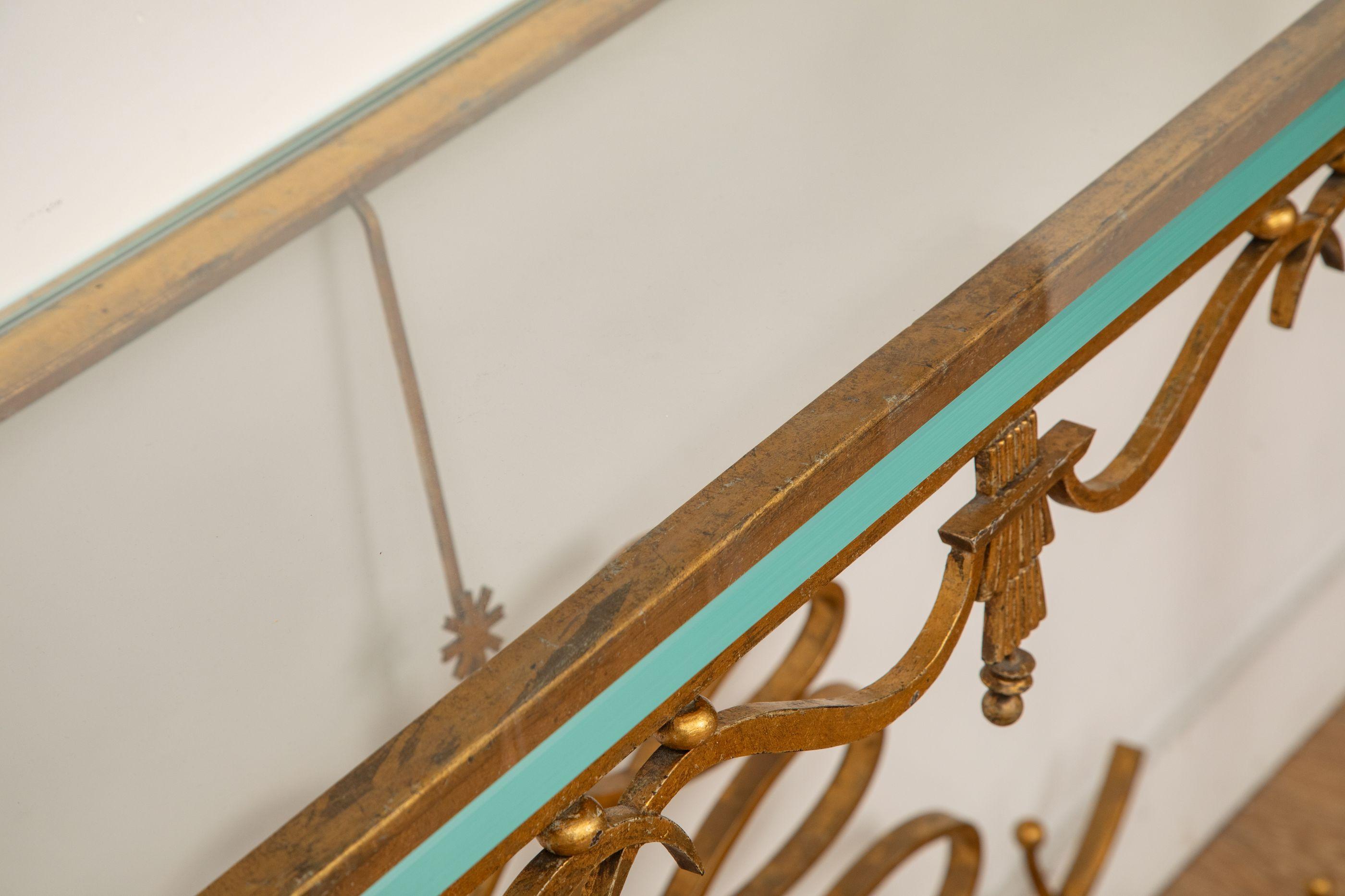 Large Art Deco Gilt Metal Console, France 1940's For Sale 2