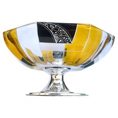 Vintage Large Art Deco Glass & Silver Plate Coupe, c1930