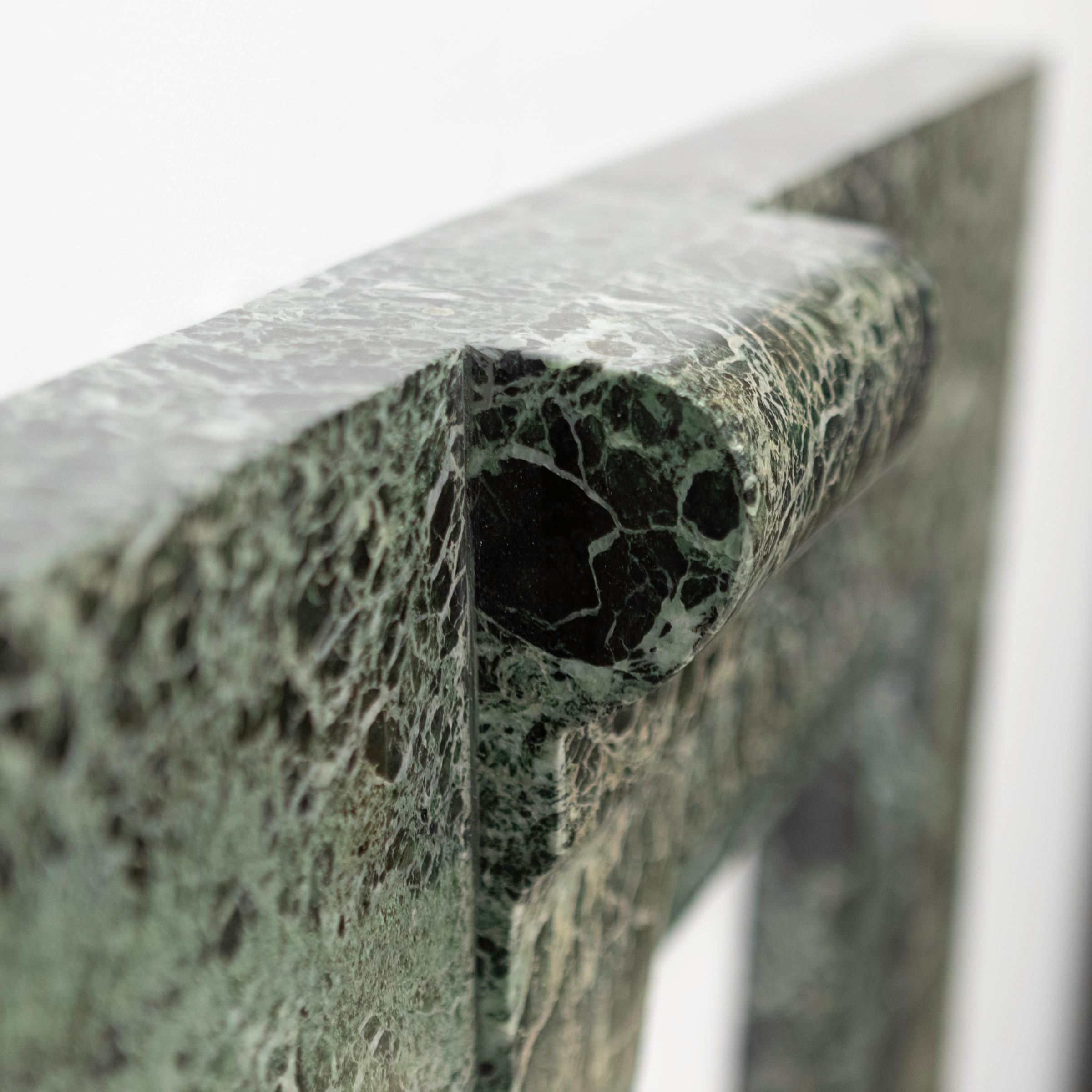 Grand contour de cheminée Art Déco en marbre vert Verde 6