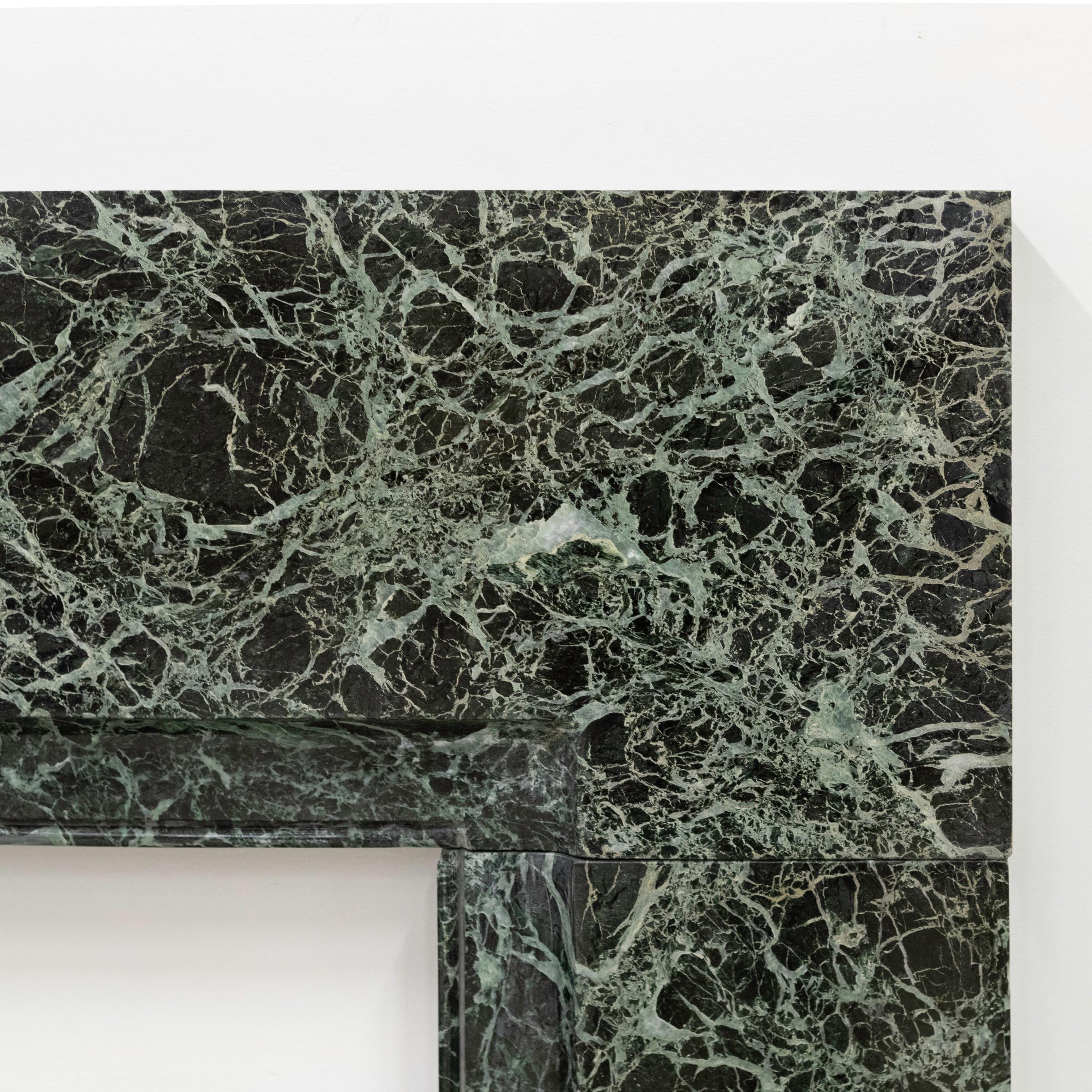 Marbre Grand contour de cheminée Art Déco en marbre vert Verde