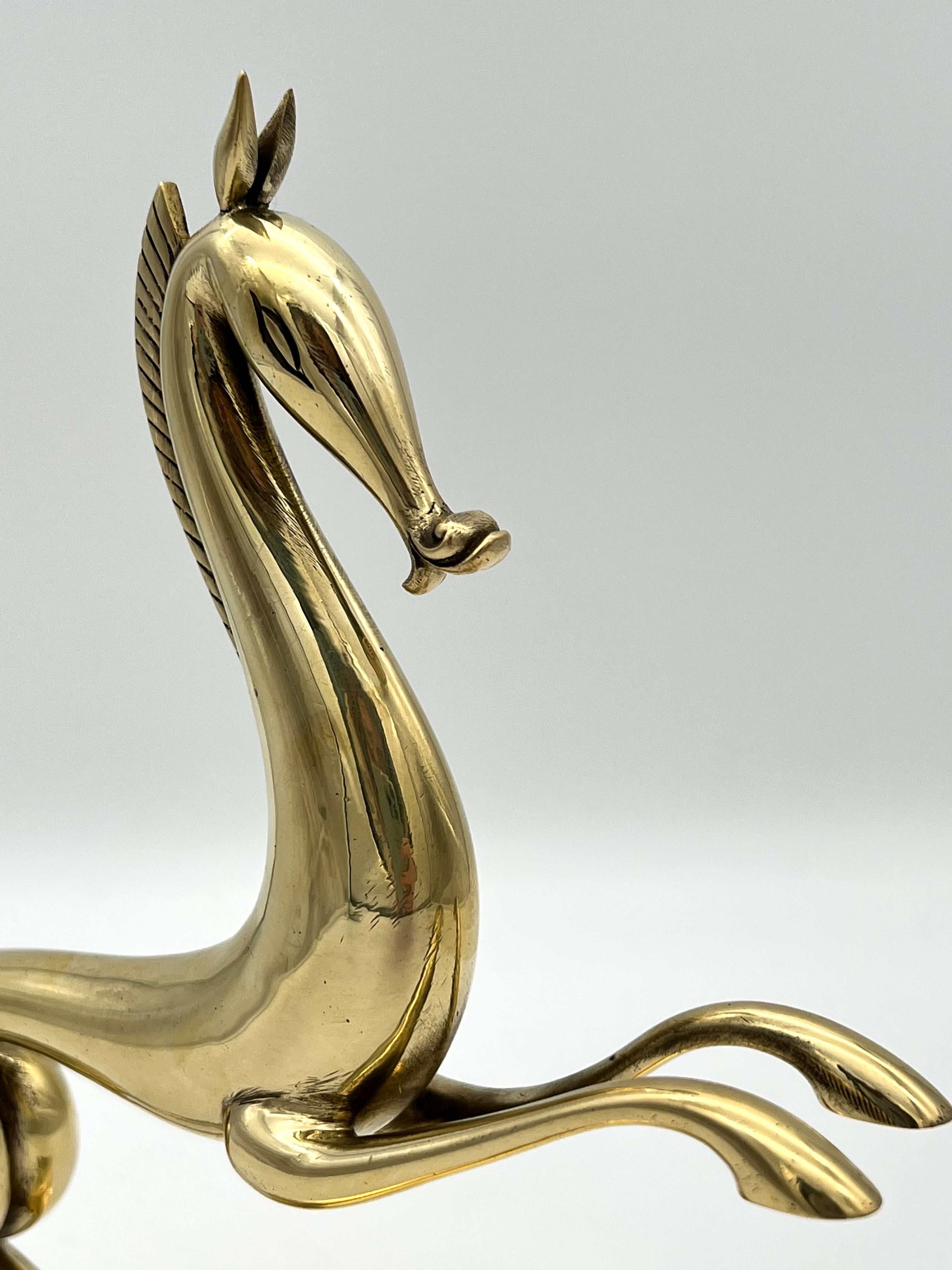 Large Art-Deco Hagenauer Brass Horse, Signed  1