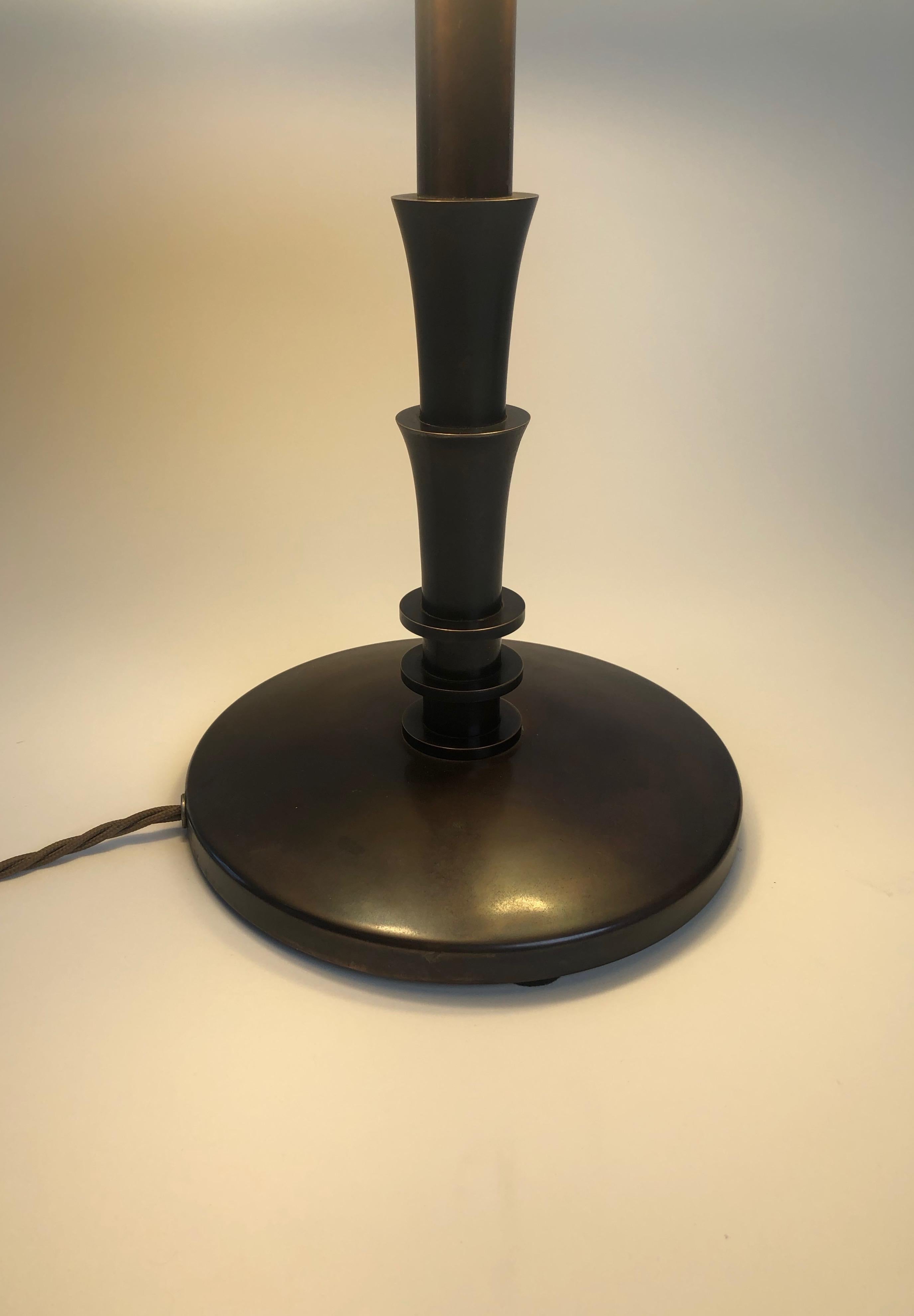 Brass Large Table Lamp Cast in Bronze, by J. T. Kalmar, Austria For Sale