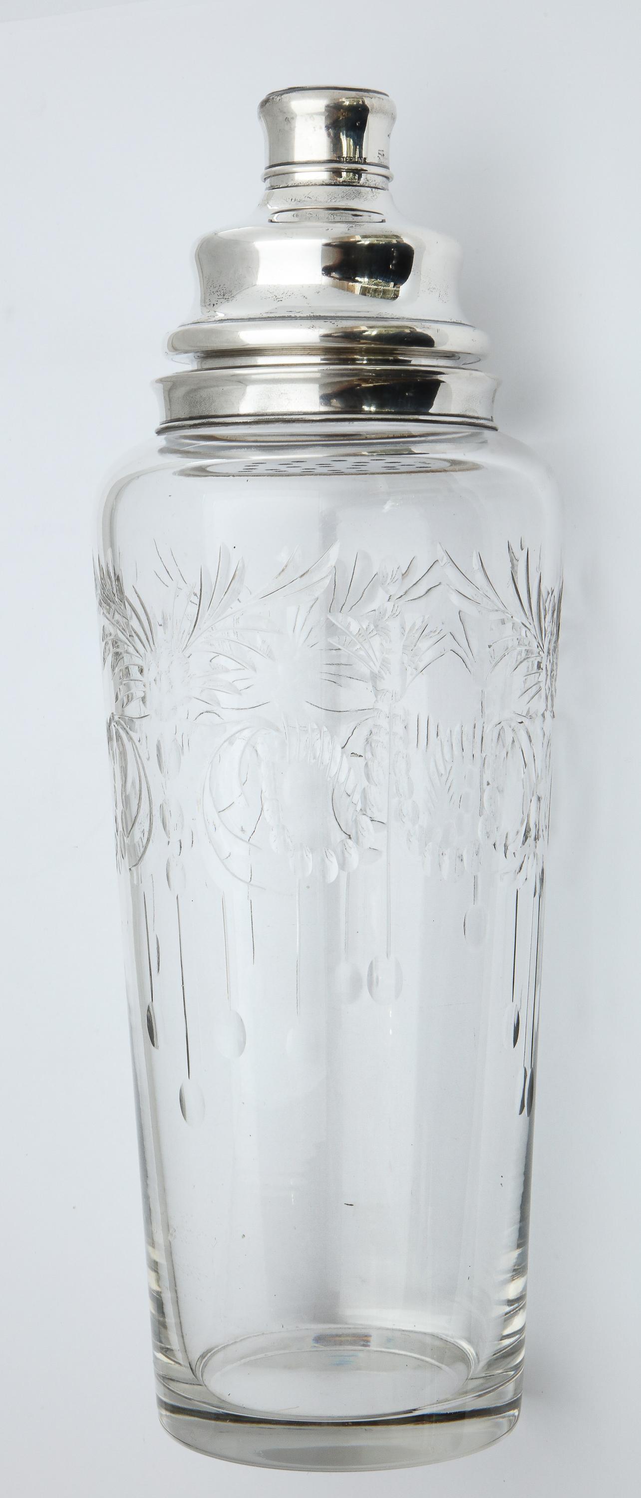 large glass cocktail shaker