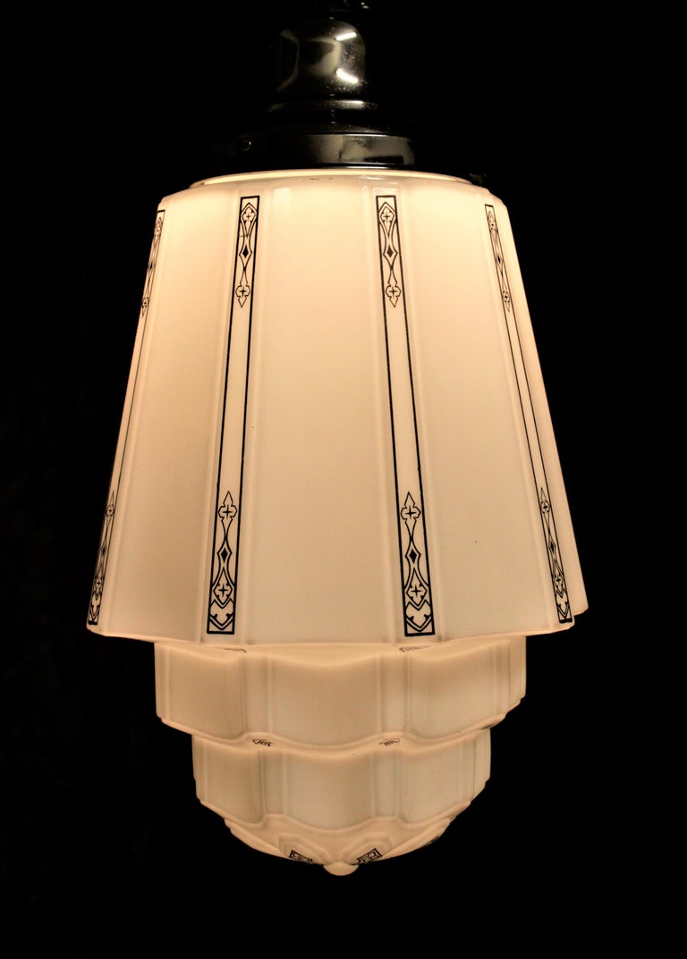 View of Large Art Deco Industrial 'Skyscraper' Pendent Light For Sale at 1stdibs