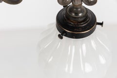 Large Art Deco Jefferson 'Moonstone' Milk Chandelier Light Pendant, C.1930