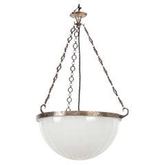 Grande lampe plafonnier Art Déco Jefferson en verre dépoli « Moonstone », vers 1930