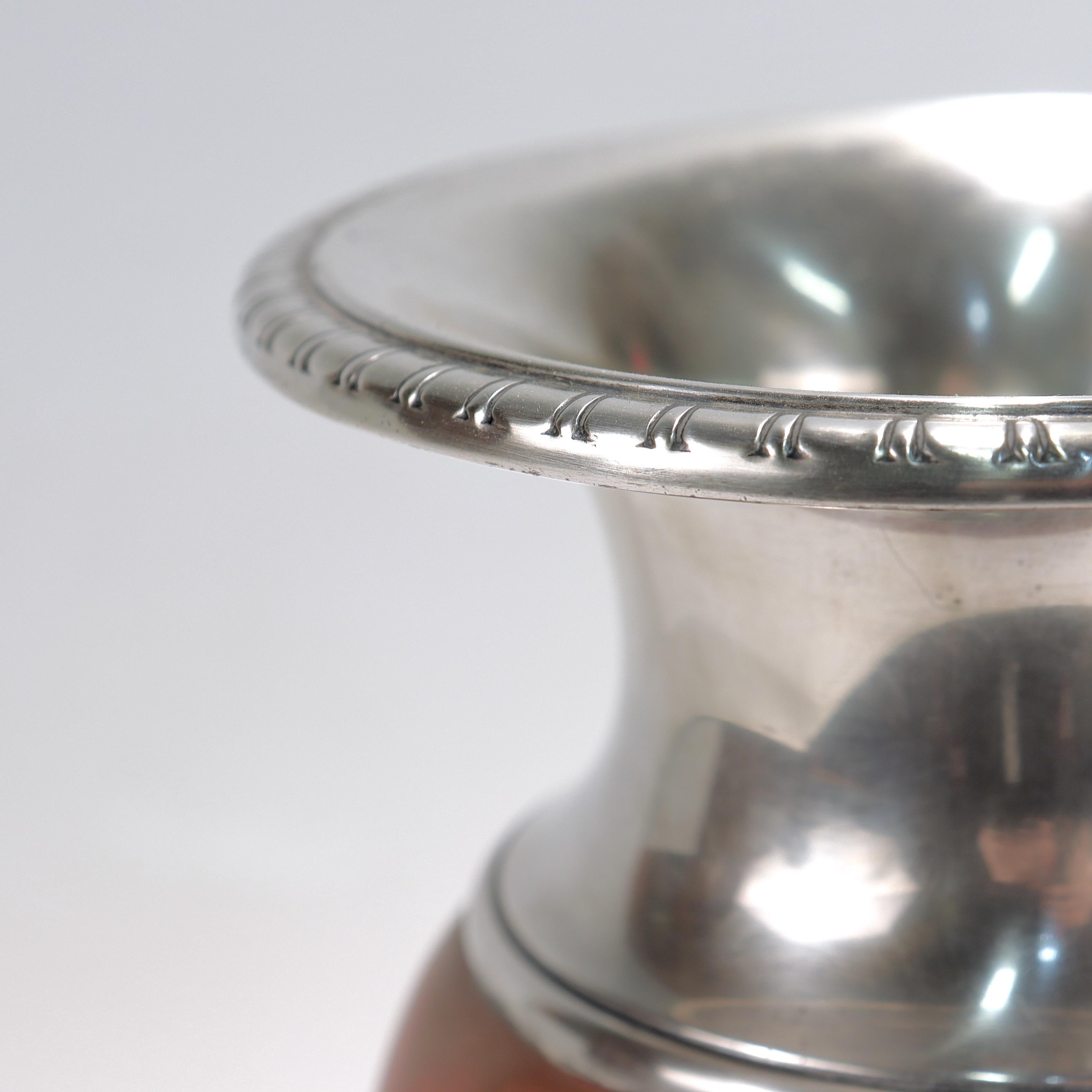 Large Art Deco La Pierre Babylonian Mixed Metals Sterling Silver & Copper Vase For Sale 5