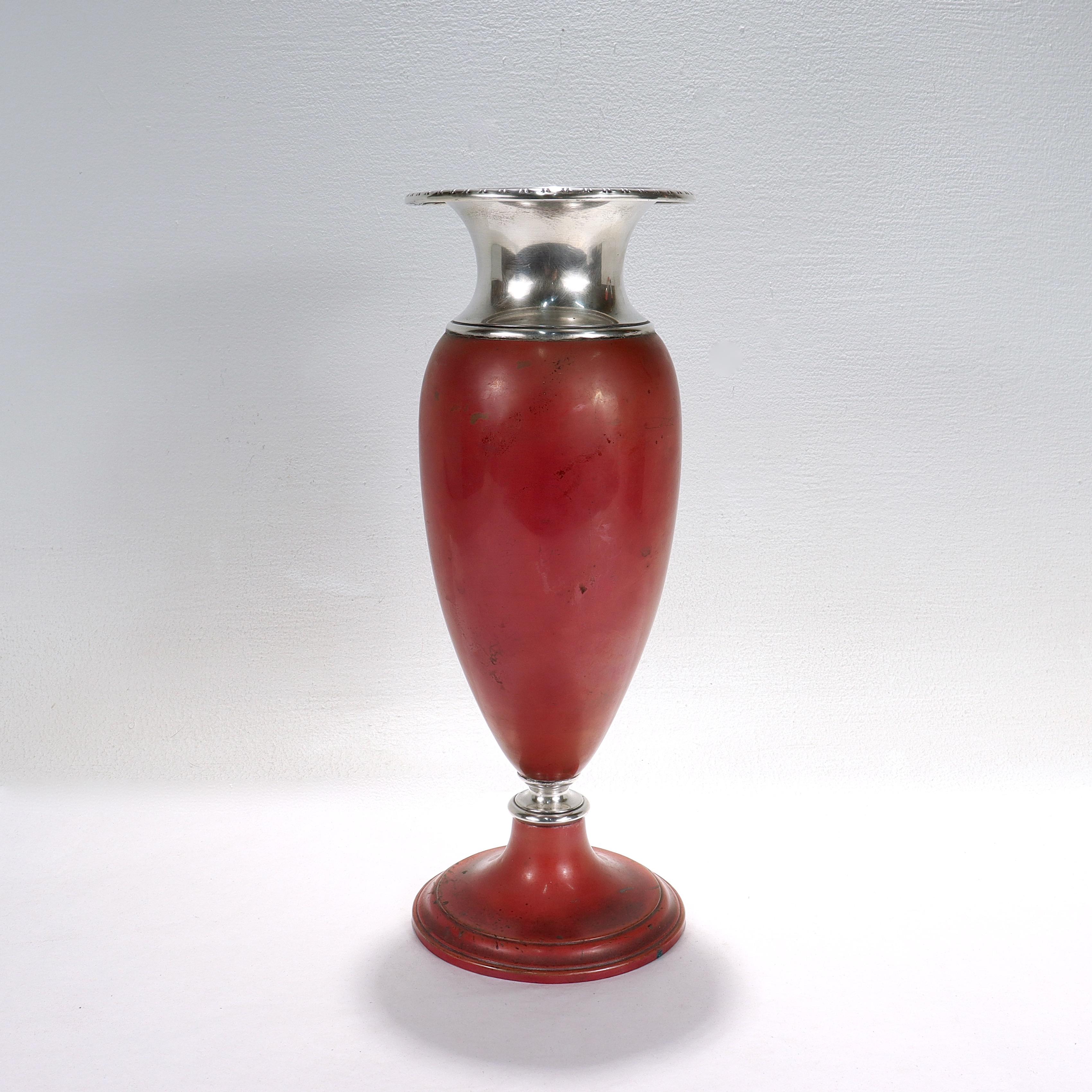 Grand vase Art déco La Pierre Babylonian Mixed Metals Sterling Silver & Copper Unisexe en vente