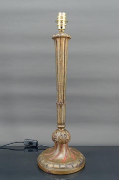Large Art Deco lamp in gilded wood, France, circa 1920