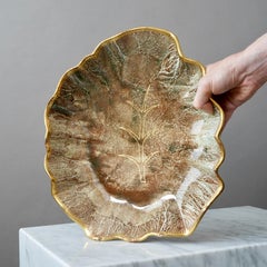 Large Art Deco Lustre Bowl, Josef Ekberg, Gustavsberg, Sweden, 1930s. Brown Gold