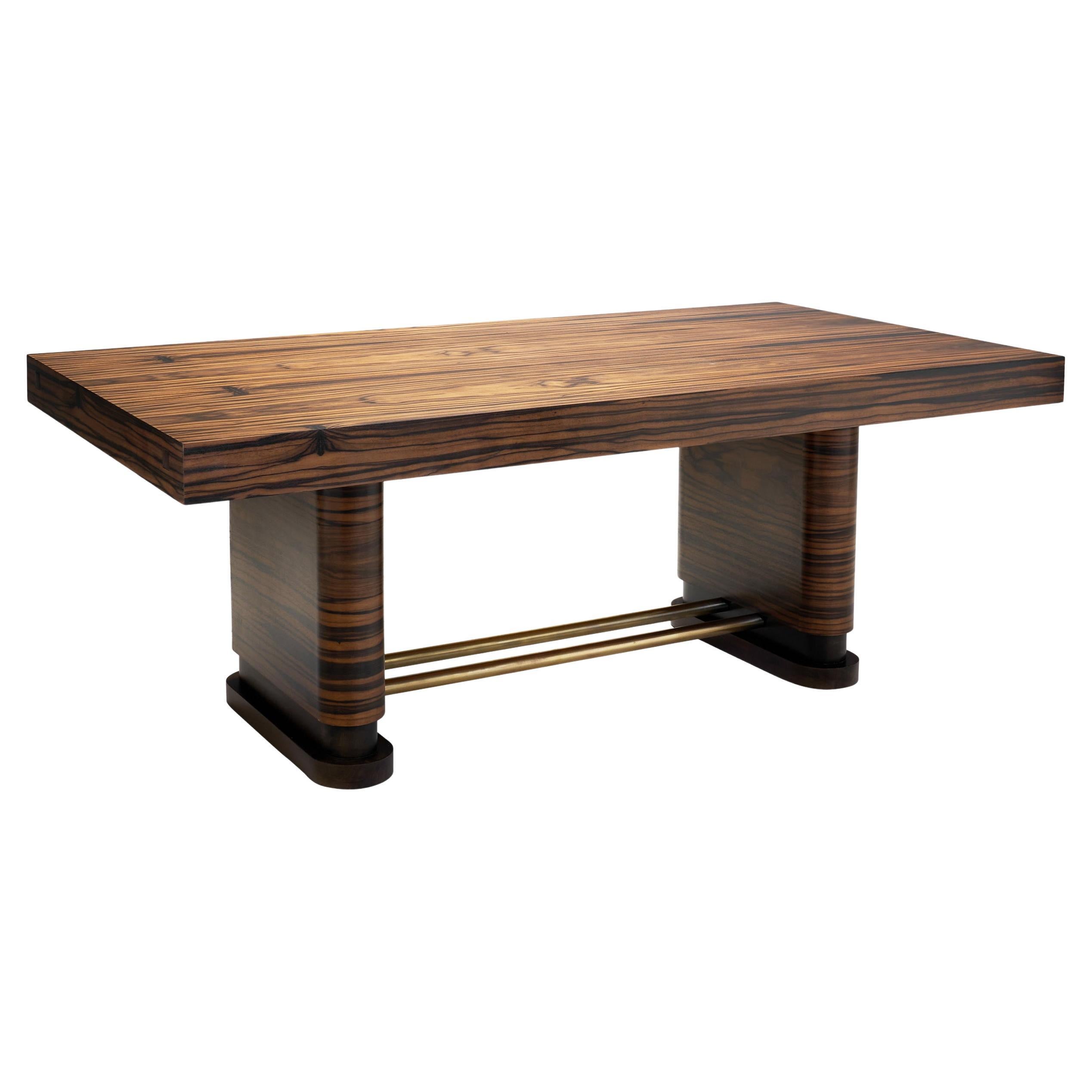 Großer Art-Deco-Tisch aus Makassar-Ebenholz, Europa 1930er Jahre im Angebot