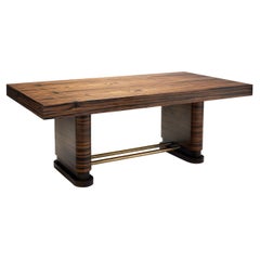 Large Art Deco Macassar Ebony Table, Europe 1930s