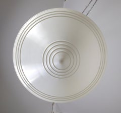 Large Art Deco Milk Glass Spinning Top Pendant