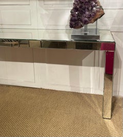 Large Art Deco Mirror Console Table Attributed to Jacques Adnet, France 1930.