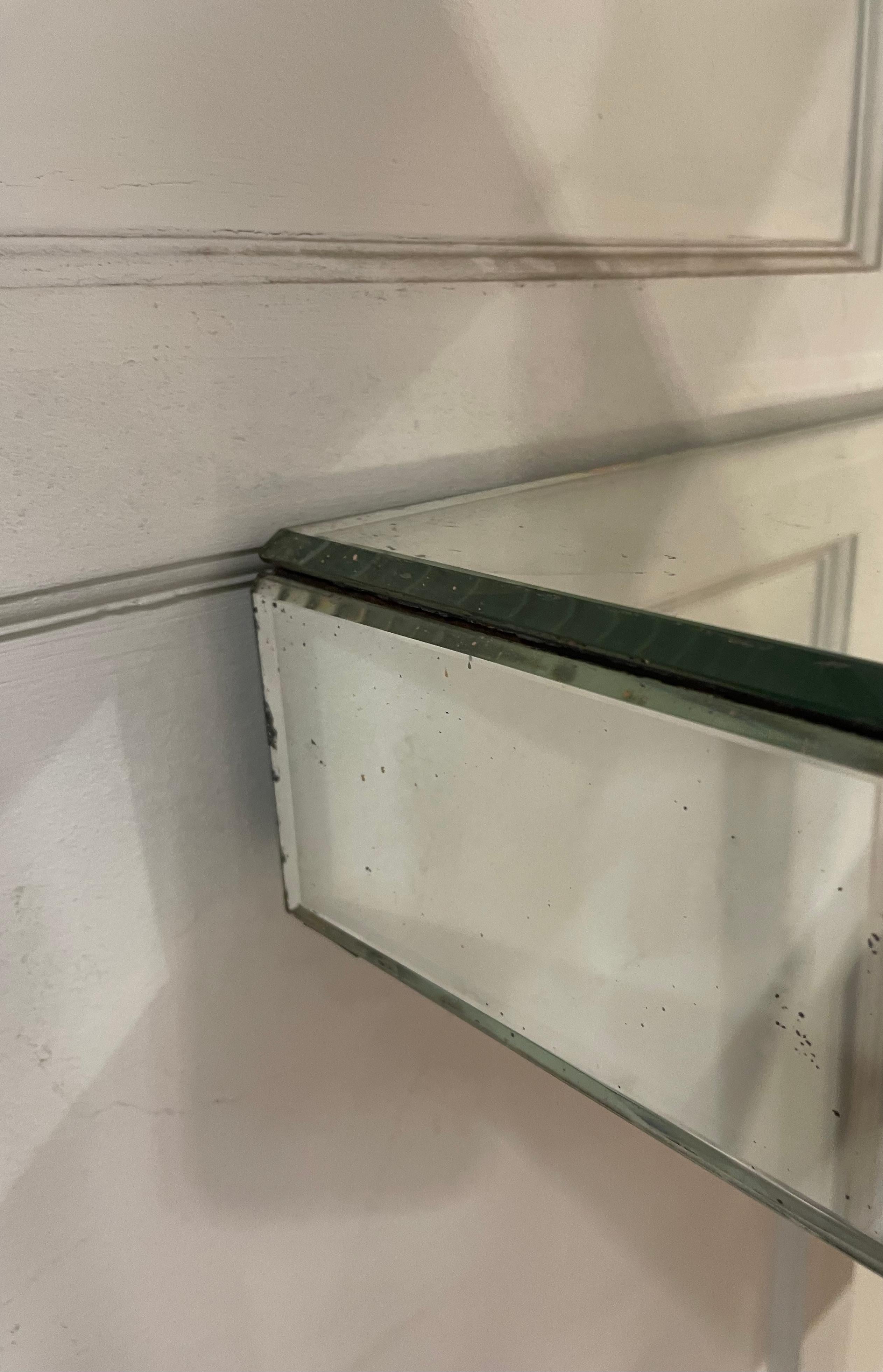 Mid-20th Century Large Art Deco Mirror Console Table Attributed to Jacques Adnet, France 1930. For Sale