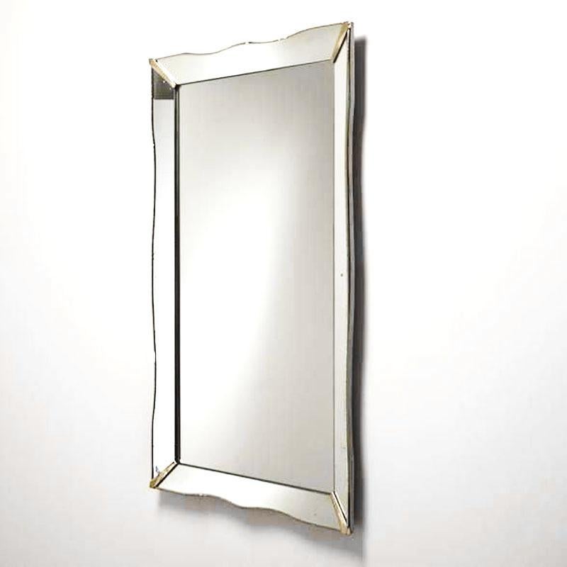 italien Grand miroir Art Deco Mirror en vente