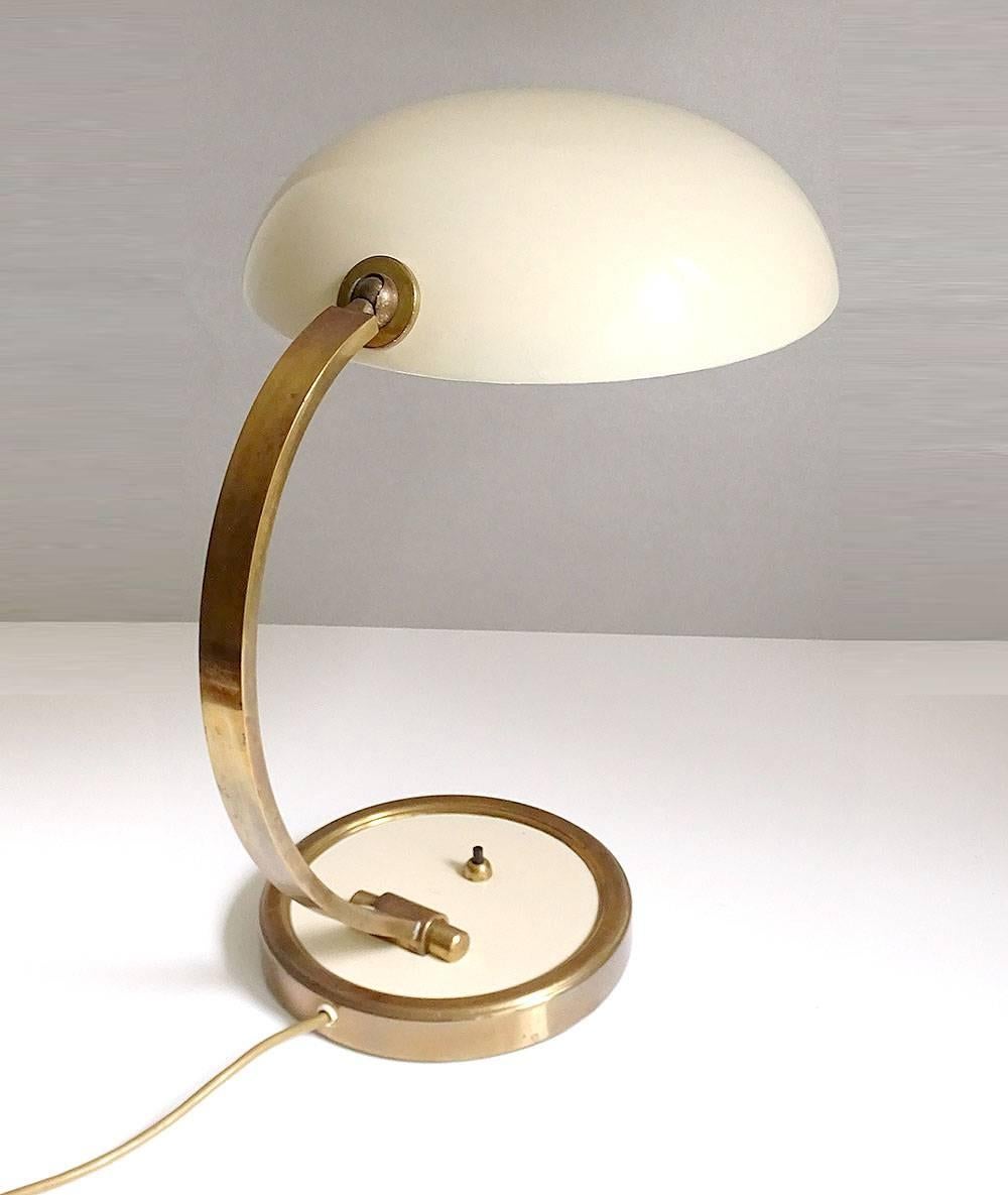 Large Art Deco Modernist Bauhaus Brass Desk Table Lamp, 1930s  In Good Condition In Bremen, DE