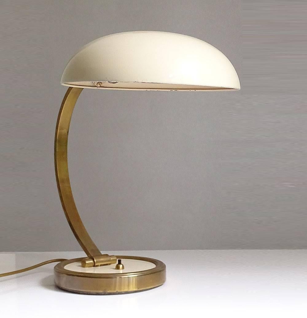Mid-20th Century Large Art Deco Modernist Bauhaus Brass Desk Table Lamp, 1930s 