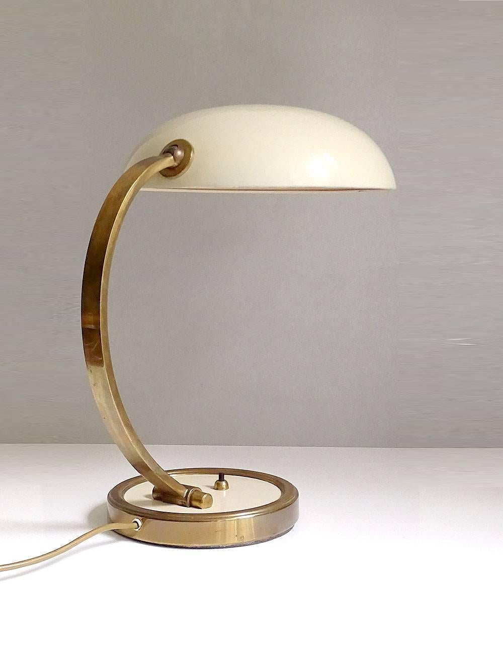 Large Art Deco Modernist Bauhaus Brass Desk Table Lamp, 1930s  2