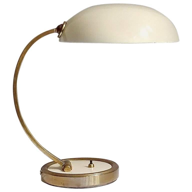 Large Art Deco Modernist Bauhaus Brass Desk Table Lamp, 1930s 