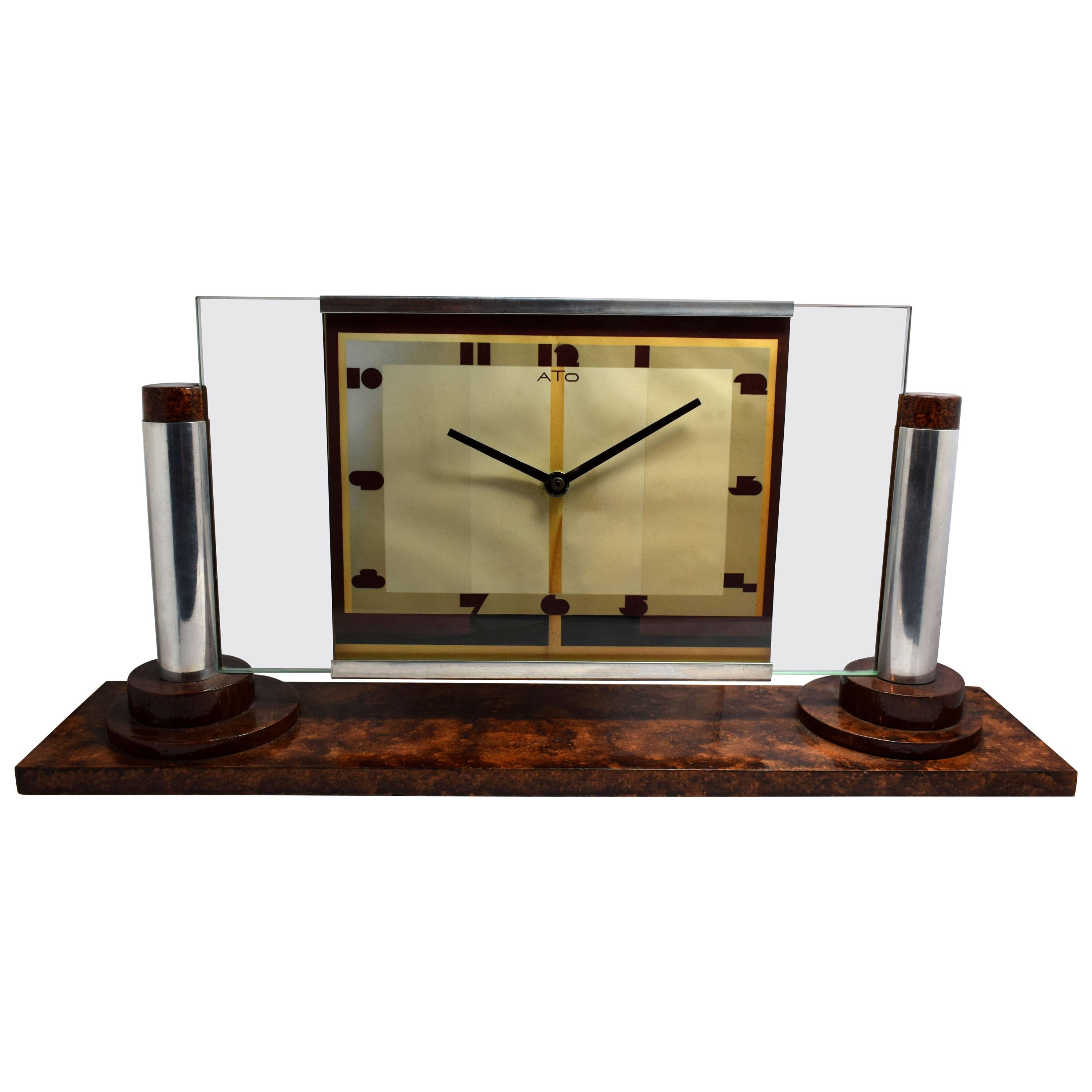 Large Art Deco Modernist Clock by ATO