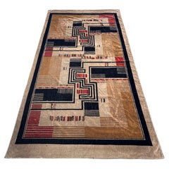 Large Art Deco/Modernist geometric Amsterdamse school tapestry. Netherlands 1925
