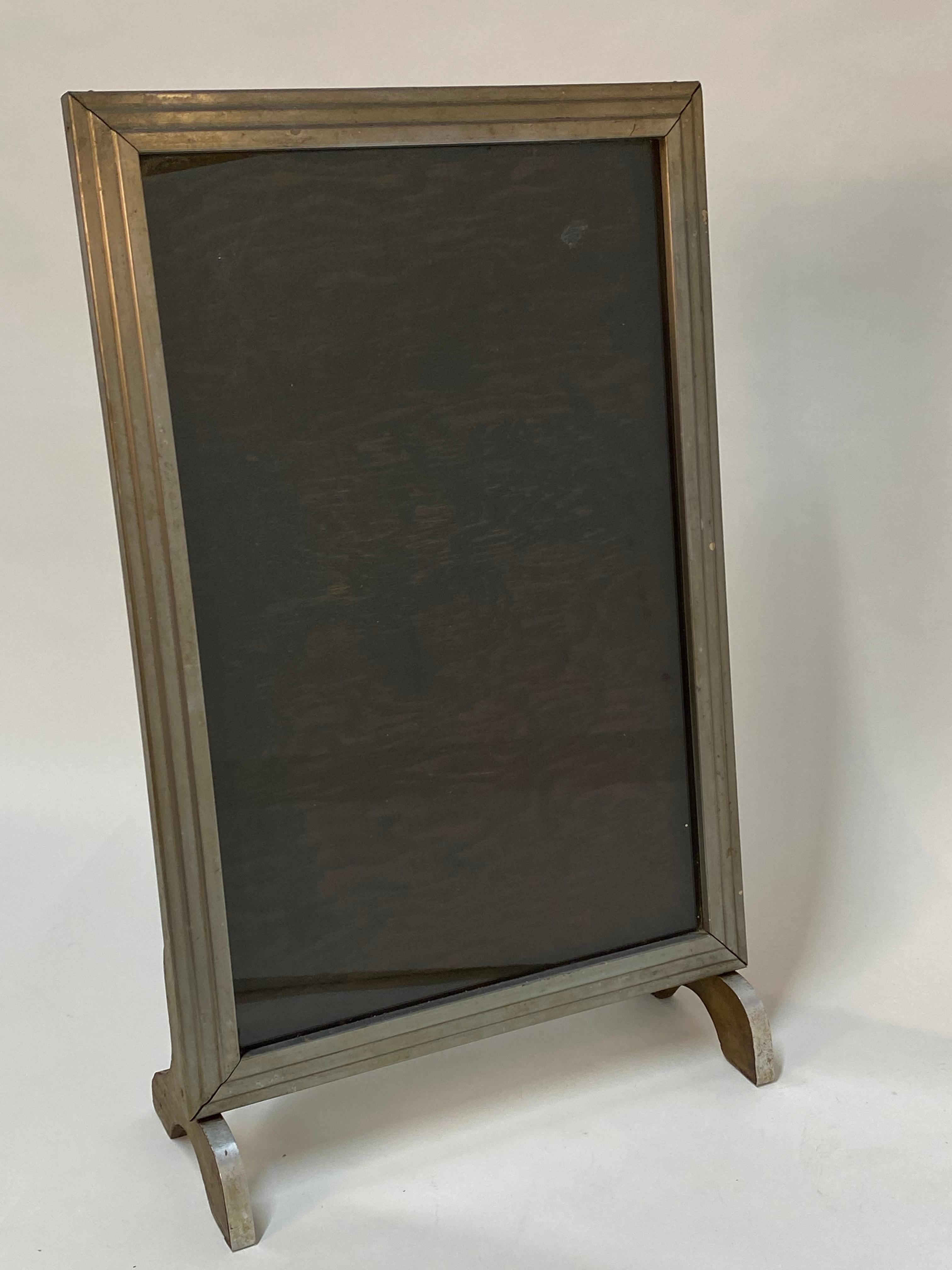 Large Art Deco Nickel Clad Frame In Good Condition For Sale In Garnerville, NY