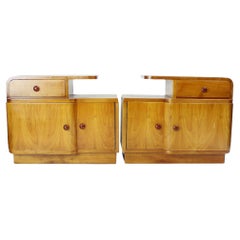 Large Art Deco Night Stands In Oak, Czechoslovakia 1930s