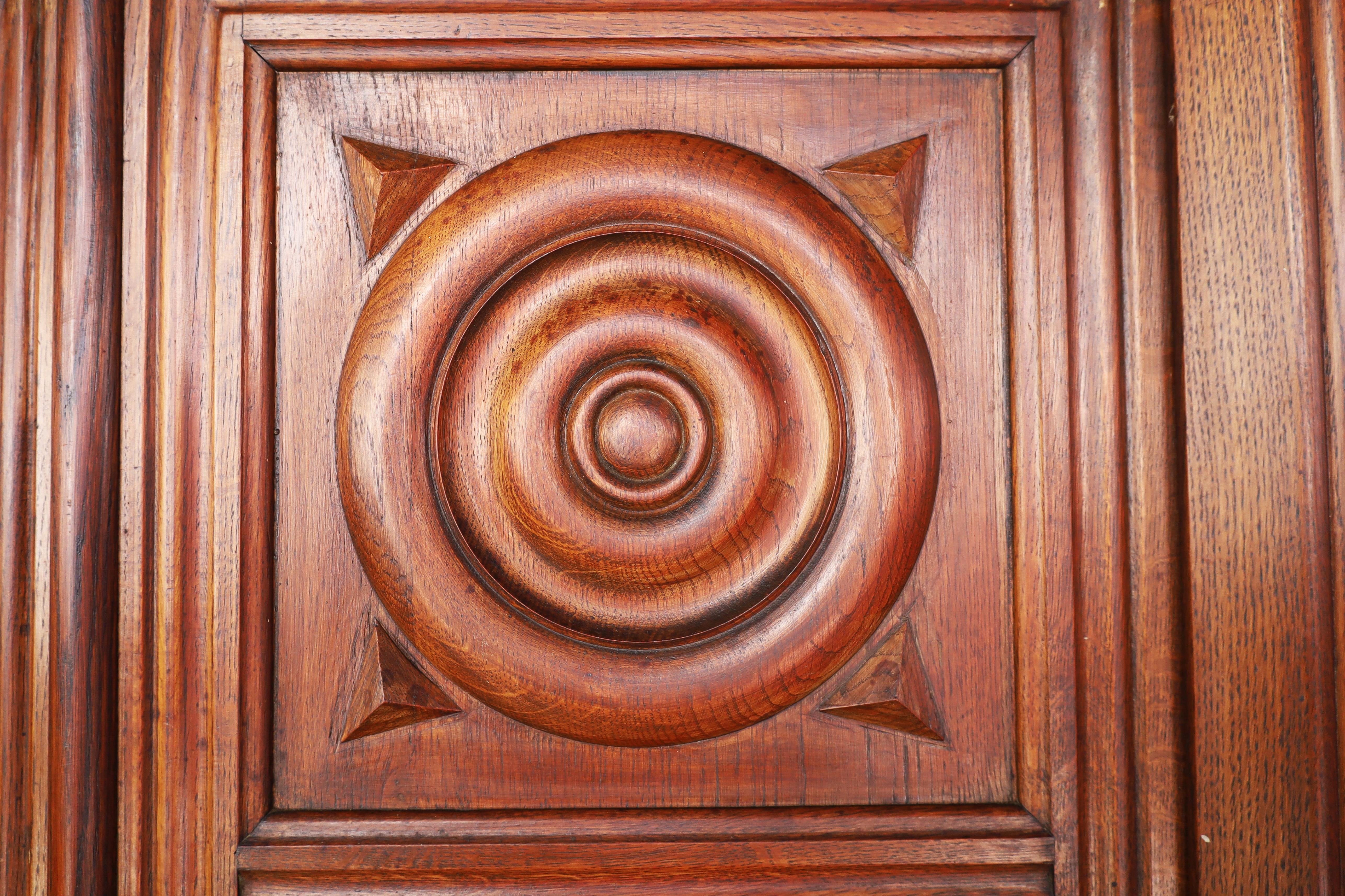 Gran Armario Art Decó de roble de cuatro puertas de Charles Dudouyt, Francia, años 30. en venta 3